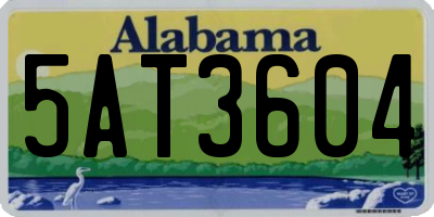 AL license plate 5AT3604