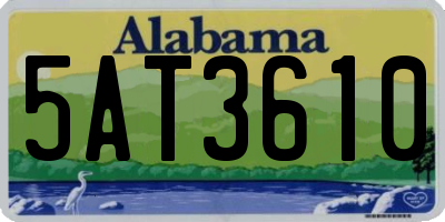 AL license plate 5AT3610