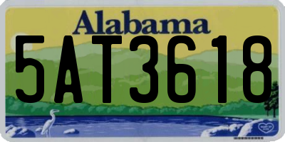 AL license plate 5AT3618