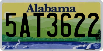 AL license plate 5AT3622