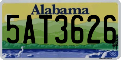 AL license plate 5AT3626