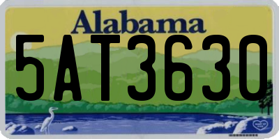 AL license plate 5AT3630