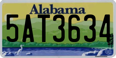 AL license plate 5AT3634