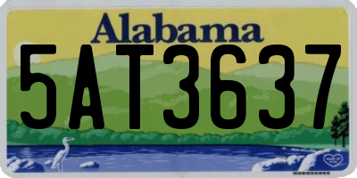 AL license plate 5AT3637