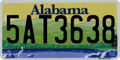 AL license plate 5AT3638