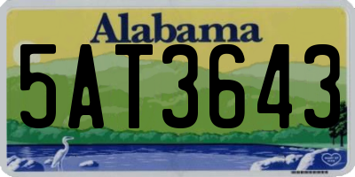 AL license plate 5AT3643