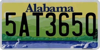 AL license plate 5AT3650