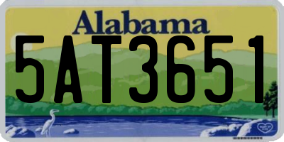 AL license plate 5AT3651