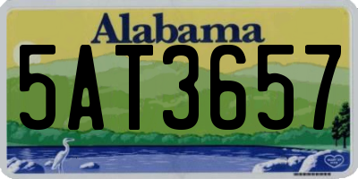 AL license plate 5AT3657