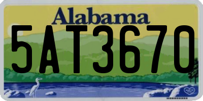 AL license plate 5AT3670