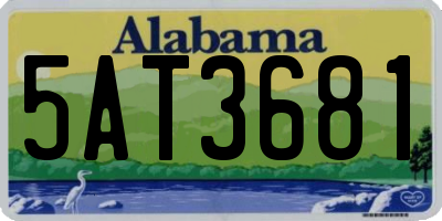 AL license plate 5AT3681
