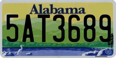 AL license plate 5AT3689