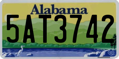 AL license plate 5AT3742