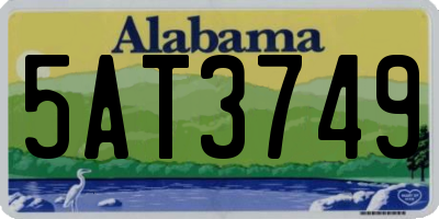 AL license plate 5AT3749