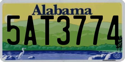 AL license plate 5AT3774