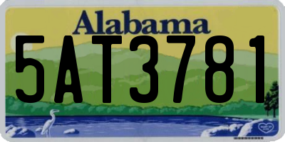 AL license plate 5AT3781