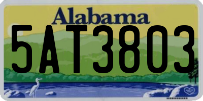AL license plate 5AT3803