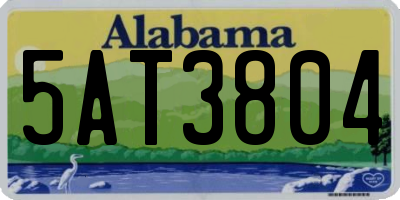 AL license plate 5AT3804