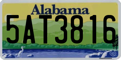 AL license plate 5AT3816