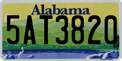 AL license plate 5AT3820