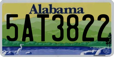 AL license plate 5AT3822