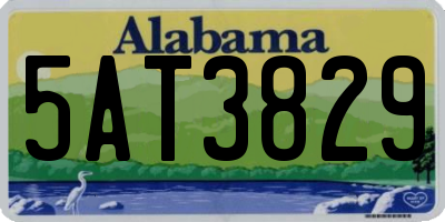 AL license plate 5AT3829