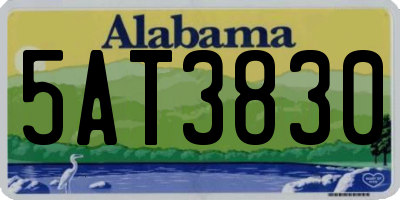 AL license plate 5AT3830