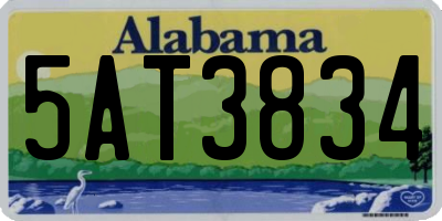 AL license plate 5AT3834