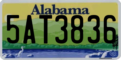 AL license plate 5AT3836