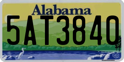 AL license plate 5AT3840
