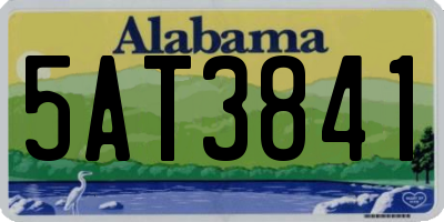 AL license plate 5AT3841