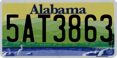 AL license plate 5AT3863