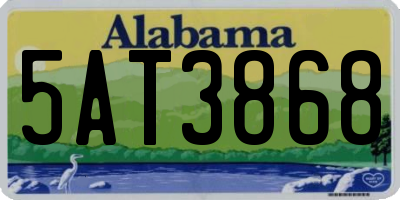 AL license plate 5AT3868