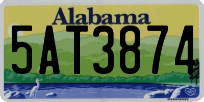 AL license plate 5AT3874