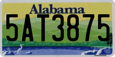 AL license plate 5AT3875