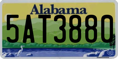 AL license plate 5AT3880