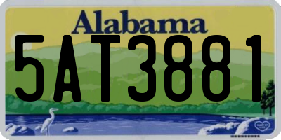 AL license plate 5AT3881