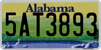 AL license plate 5AT3893