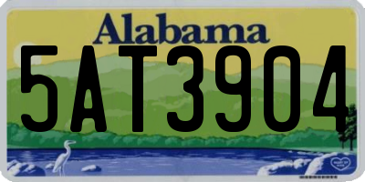 AL license plate 5AT3904