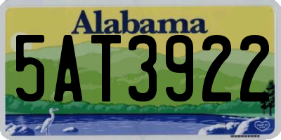 AL license plate 5AT3922