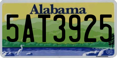 AL license plate 5AT3925