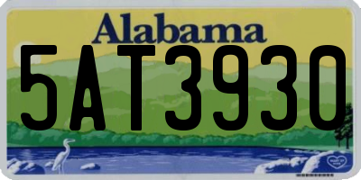 AL license plate 5AT3930