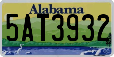 AL license plate 5AT3932