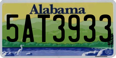 AL license plate 5AT3933