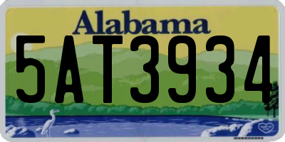 AL license plate 5AT3934