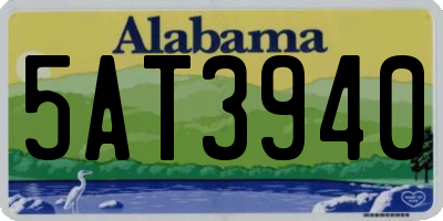 AL license plate 5AT3940