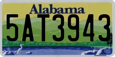 AL license plate 5AT3943