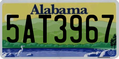 AL license plate 5AT3967