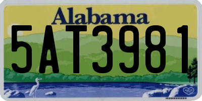 AL license plate 5AT3981