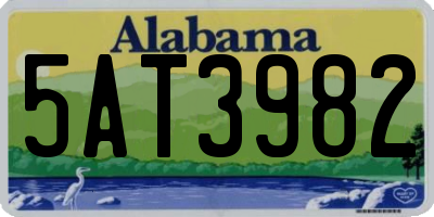 AL license plate 5AT3982
